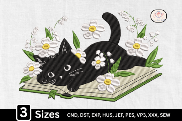 Book Lover Cute Black Cat