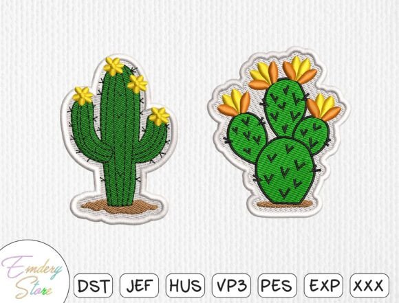 Cactus Embroidery Design Set