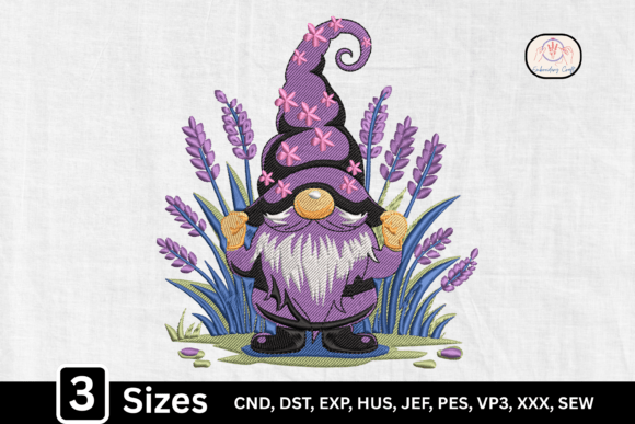 Cute Floral Lavender Purple Gnome