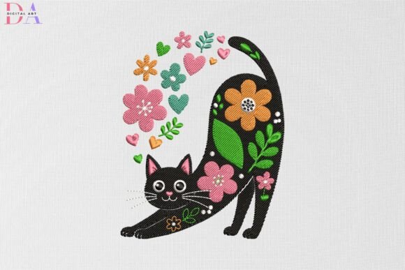 Floral Black Cat Stretch: A Design Review for Business Merch