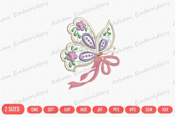 Floral Butterfly with Ribbon Elegance