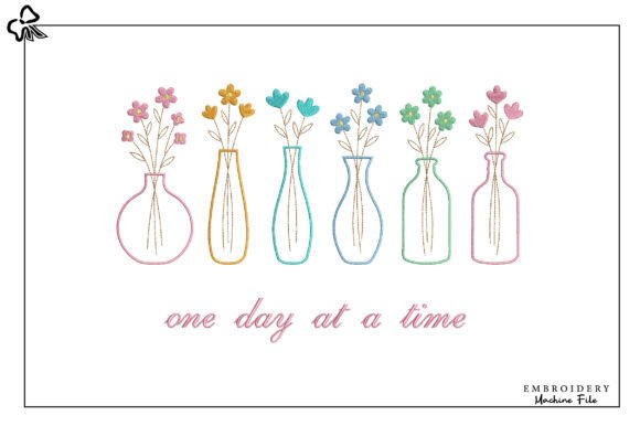Floral Vase Embroidery Design