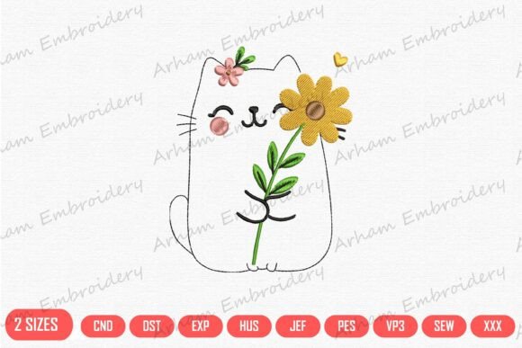 Flower Hug Cat: Sweet, Sellable & Stitch-Ready