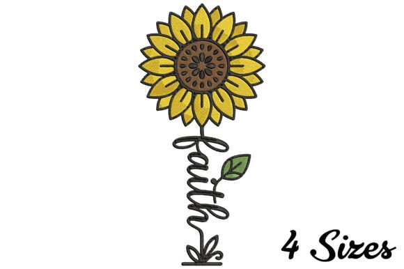 Sunflower Line Art Embroidery Design